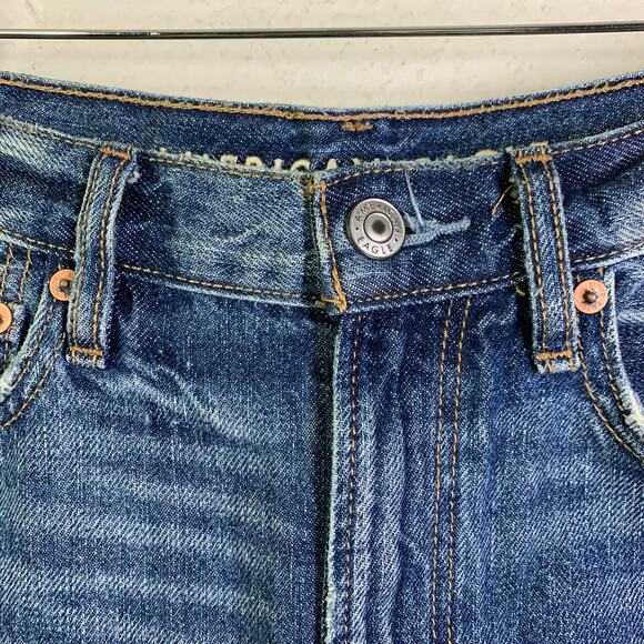 AMERICAN EAGLE Shorts 6 90's‎ Mom Zipper Fly Distressed High Rise Frayed Denim - Picture 4 of 15